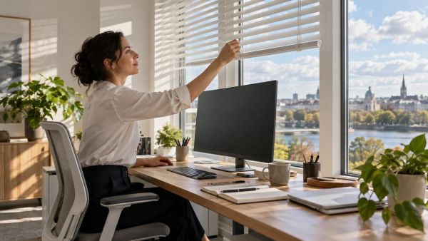 Solutions pour réduire l'éblouissement dans un bureau lumineux